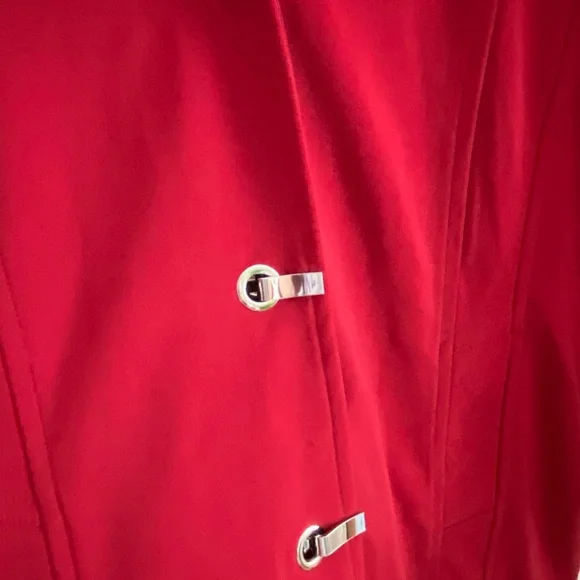Elegant Red Women's Rain Coat - Picture 2 of 10